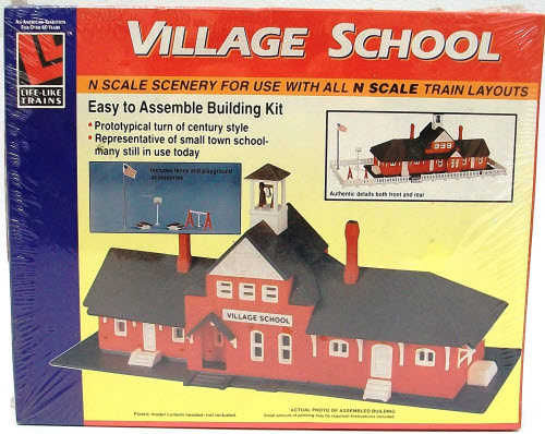 Life Like 7443 N Scale Village School Building Kit – Trainz
