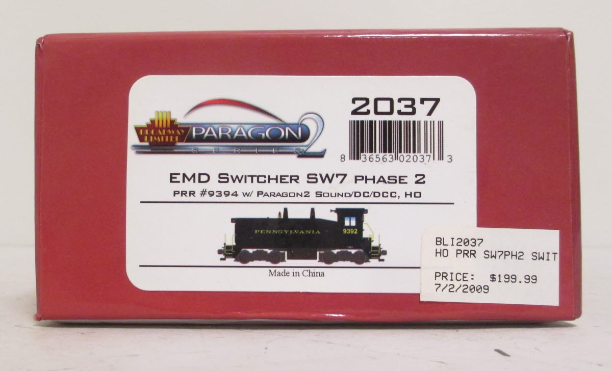 Broadway Limited 2037 HO PRR EMD Switcher SW7 Diesel Locomotive Sound/DCC #9394