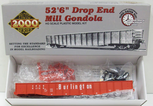 Proto 2000 23741 Life Like HO CB&Q Drop End Mill Gondola #82106