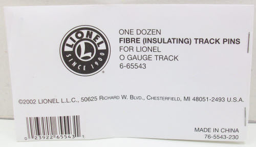 Lionel 6-65543 O Gauge Insulator Fiber Pins For Lionel (Pack of 12)