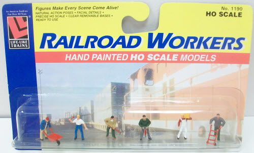 Life Like 1190 HO Scale Railroad Workers - Hand Painted Figures (Set of 6)