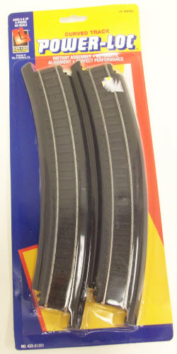 Life Like 433-21303 HO Power-Lock 18" Radius Curved Track (Pack of 4)