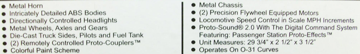 MTH 30-2838-1 Santa Fe E-8 AA Diesel Engine Set w/Proto-Sound 2.0 #84/86