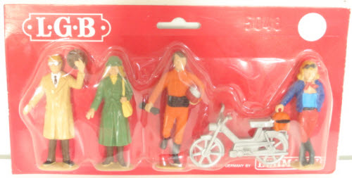 LGB 5048 G Townspeople With Motorcycle Figures (Set of 4)