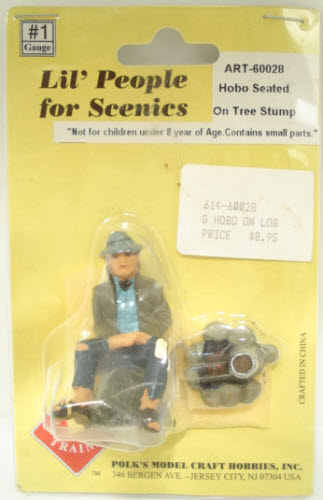 Aristo-Craft 60028 Hobo Seated on Tree Stump Figure