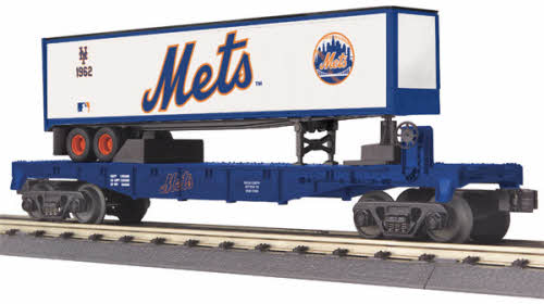 MTH 30-76263 New York Mets Flatcar w/Trailer
