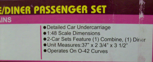 MTH 20-4195 O New York Central 70’ Madison Comb/Din Passenger Car Set (Set of 2)