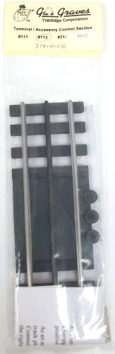 Gargraves 112 O Gauge 3 Rail Phantom Stainless Terminal Remote Control Section