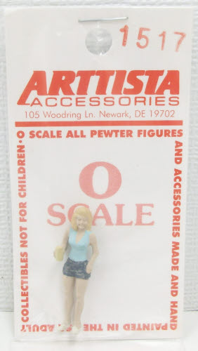 Arttista 1517 Young Girl w/Glass O Scale Pewter Figure