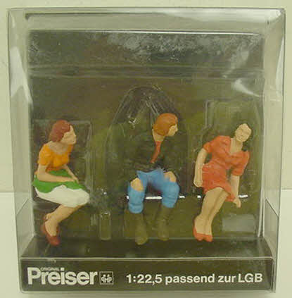 Preiser 5025 G Seated Passenger Car People Figures (Set of 3)
