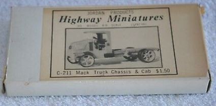 Jordan Products C-211 HO Highway Miniatures Mack Truck Chassis & Cab