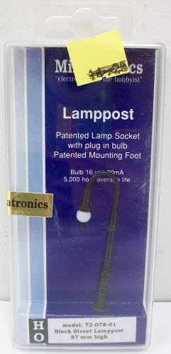 Miniatronics 72-078-01 HO Scale Black Street Lamppost