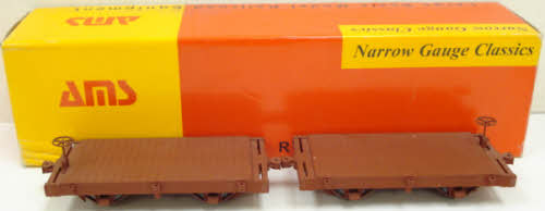 AMS AM32-110 Set of 2 Short Narrow Gauge Flatcars (Metal Wheels)