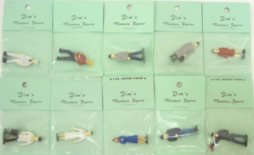 O Scale 10 Pewter Hand Painted Figures for Train Layout