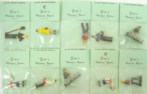 O Scale 10 Pewter Hand Painted Figures for Train Layout