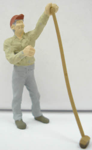 Arttista 1214 O & O27 Scale Man Working w/Long Brush Hand Painted Pewter Figure