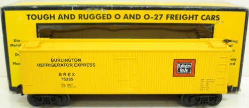 MTH 30-7806 O Gauge Burlington Semi-Scale Refrigerator Car #75285