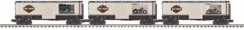 MTH 20-90228 O Harley-Davidson Premier Box Car Set (Set of 3)