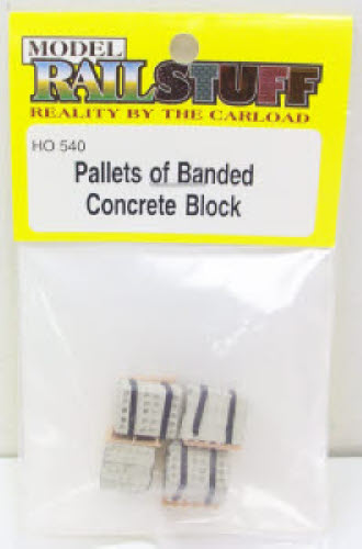 Model Railstuff 540 HO Pallets of Concrete Blocks ( (Pack of 4)