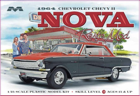 Moebius Models 2321 1:25 1964 Chevrolet II Nova Resto Mod Car Plastic Model Kit