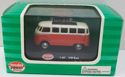 BUB　EBBRO　VWバス 1/87スケール（HO） Model Power 19160 HO Scale Minis Red/White VW T1 Samba Bus – Trainz