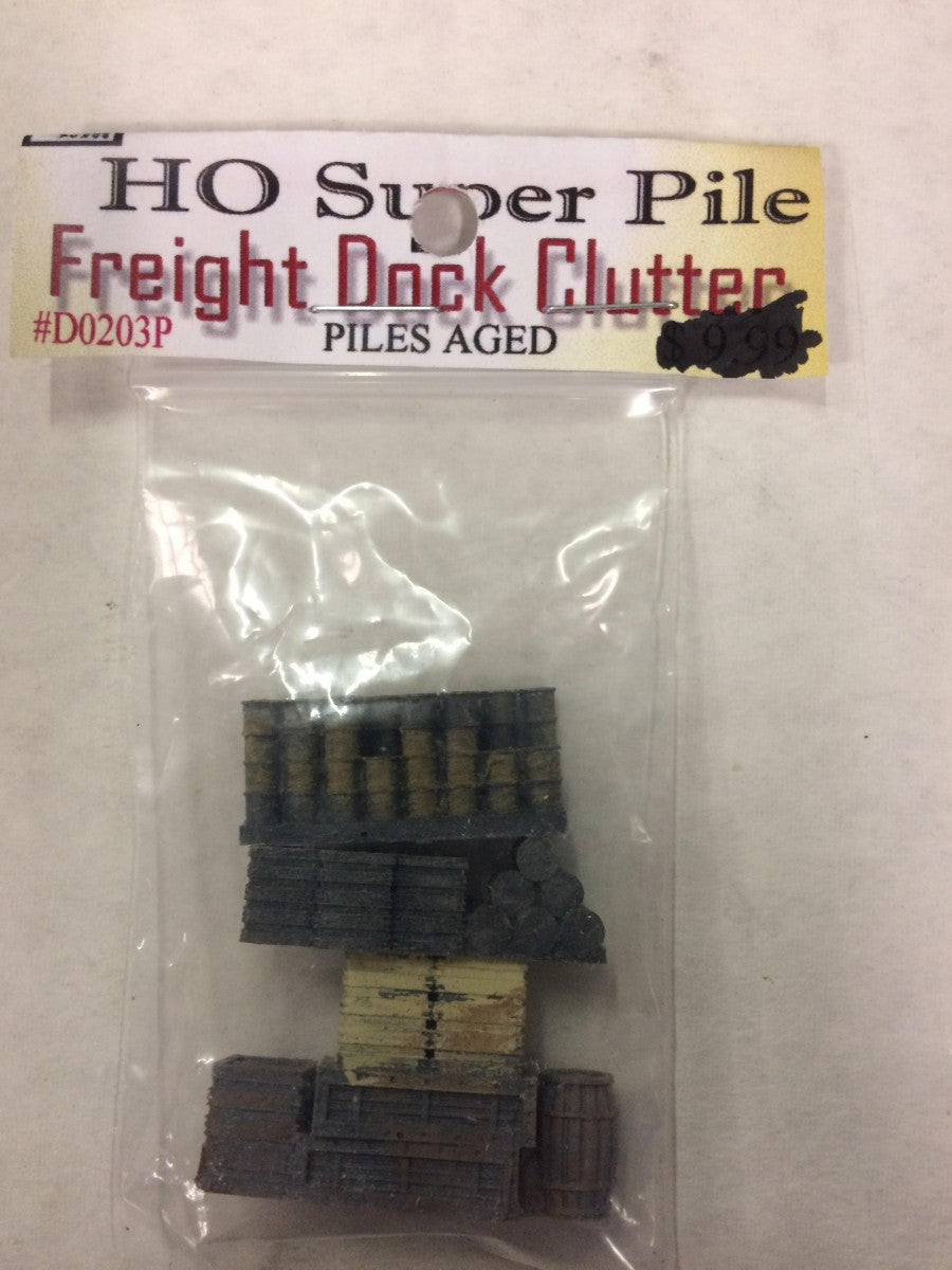 Model Tech Studios D0203P HO Freight Dock Clutter (Piles Aged)