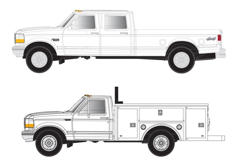 Atlas 60000149 N White 1992 Ford F-250/F350 Pickup Truck (Set of 2)