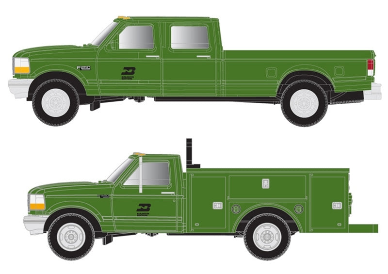 Atlas 60000152 N BN Green 1992 Ford F-250/F-350 Pickup Truck (Set of 2)