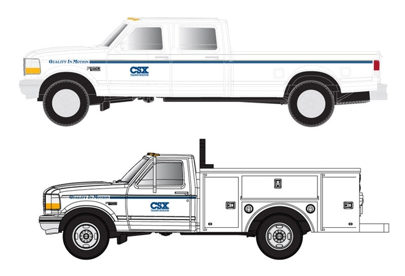 Atlas 60000154 N CSX White/Blue 1992 Ford F-250/F-350 Pickup Truck (Set of 2)