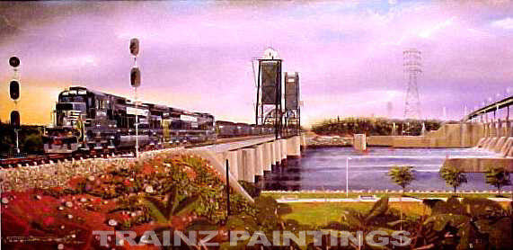 Robert West 289 Norfolk Southern 'Power Crossing' Railroad Art Print - S&N