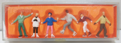 Preiser 10315 HO Ice Skaters Figures (Schlittschuhlaufer) (Set of 6)