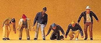 Preiser 20263 HO Circus Workers Building Up The Circus Tent Figures (Set of 6)
