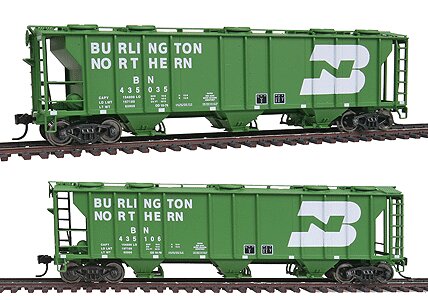 Walthers 932-261453 HO BN PS-2 2893 Cubic Foot 3-Bay Covered Hopper (Set of 2)