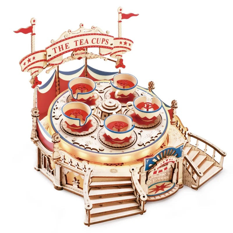 Robotime EA04 Tilt-A-Whirl DIY Music Box 3D Wooden Puzzle