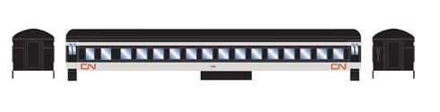Roundhouse 86458 HO Heavyweight Round Roof Coach, CN #5190