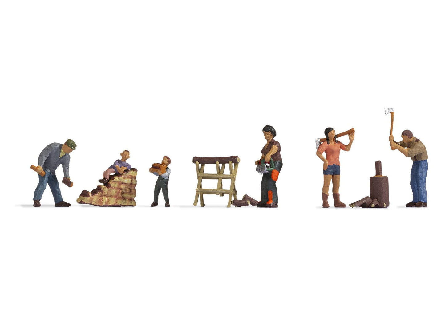 Noch 15616 HO Chopping Wood Figure (Set of 6)