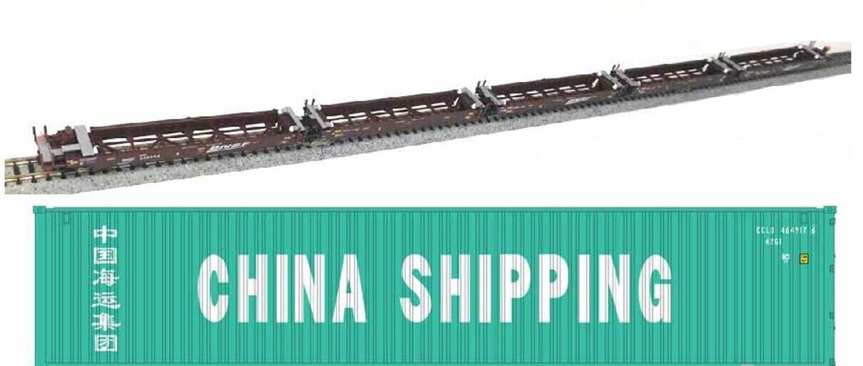 Kato 106-6210 N Scale "BNSF" Swoosh 5 Unit with China Containers #238403