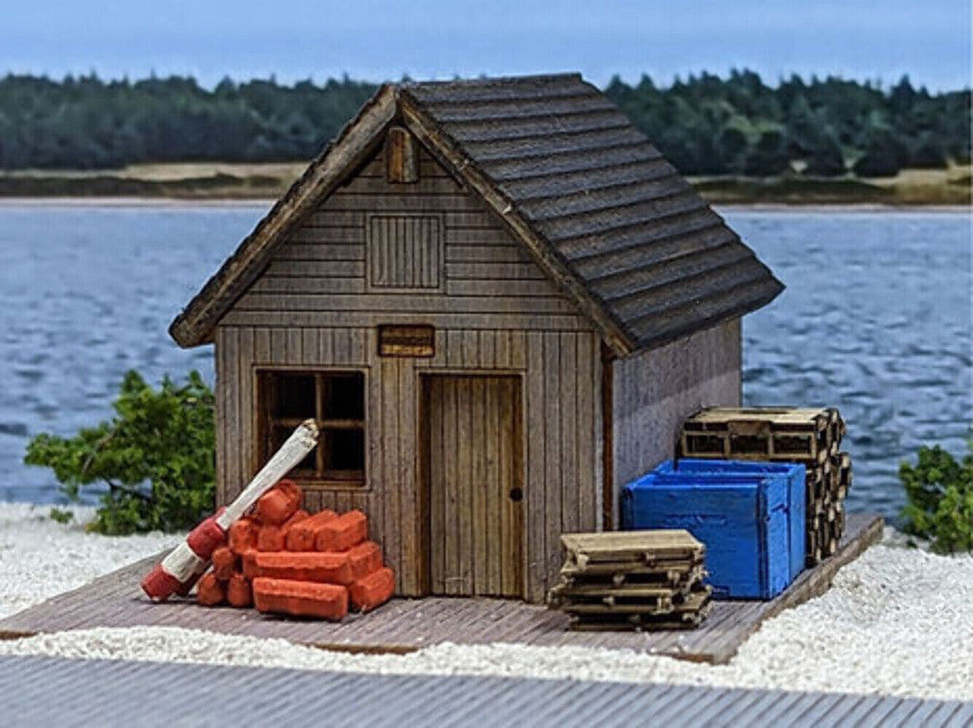 Osborn Model Kits 1125 HO Lobster Fishing Equipment Shed Wooden Building Kit