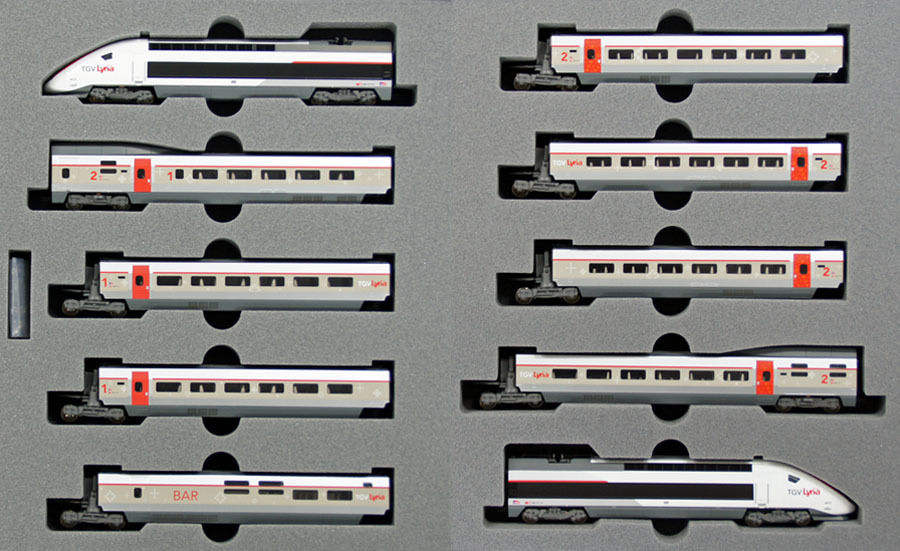 Kato 10-1325 N Scale SNCF TGV Duplex Lyria Electric Passenger Train Set