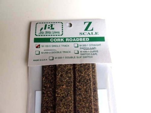IBL M-100-5 Z Scale Single Track Cork Roadbed 5/8" x 18" (5)