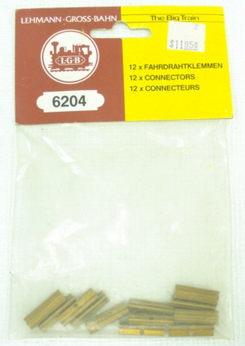 LGB 6204 Brass Catenary Wire Connector Clips (Pack of 12)