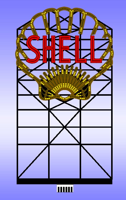 Miller Engineering 883801 HO/O Large Shell Animated Neon Billboard