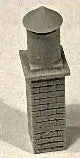 Bar Mills 02039 HO 1-1/8" Unpainted Roof Capped Brick Chimney (Pack of 3)