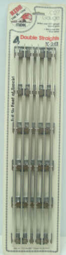 K-Line K-251 O-27 Gauge 18" Tubular Double Straight Track Sections (Card of 4)
