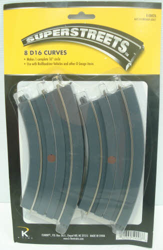 K-Line K-802A O SuperStreets D16 Curve Track Sections (Pack of 8)