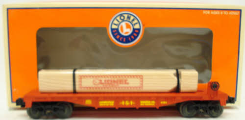Lionel 6-36087 O Gauge Lionelville Flatcar with Wood Train Whistle