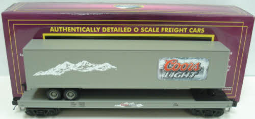 MTH 20-98605 O Gauge Coors Light Flatcar w/48' Trailer