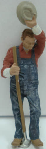 Arttista 1215 O Scale Farmer w/Hoe Wiping Brow Pewter Figure Hand Painted