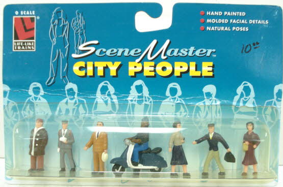 Life Like 1632 O Townspeople with Motorcycle Figures (Set of 7)