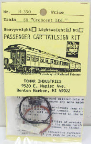Tomar Industries H-350 HO Sr Crescent Lighted Rectangular Tail Sign Kit